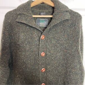 J CREW Kilcarra Flecked WOOL Knit Cardigan SIZE XL